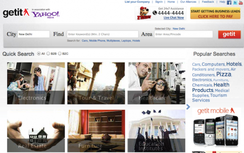 Getit ties up with Yahoo for local search
