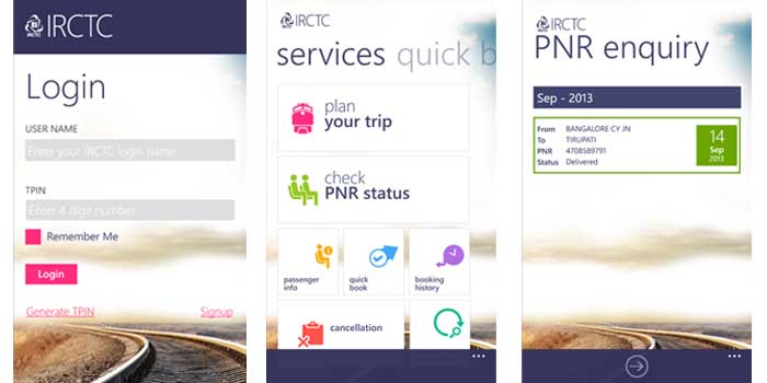 IRCTC launches a new IRCTC app for Windows Phone and Windows 8 devices
