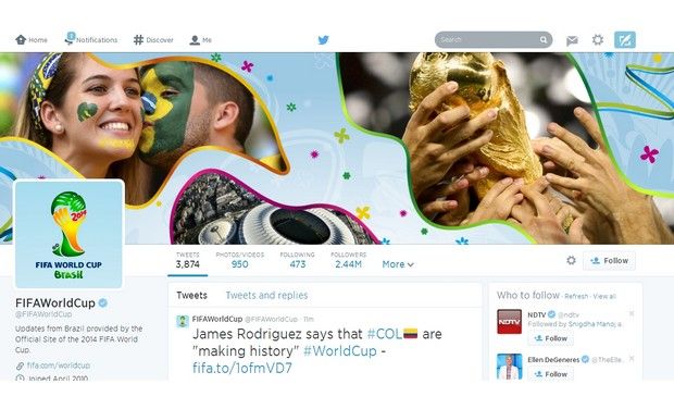 672 million tweets sent out during FIFA World Cup 2014