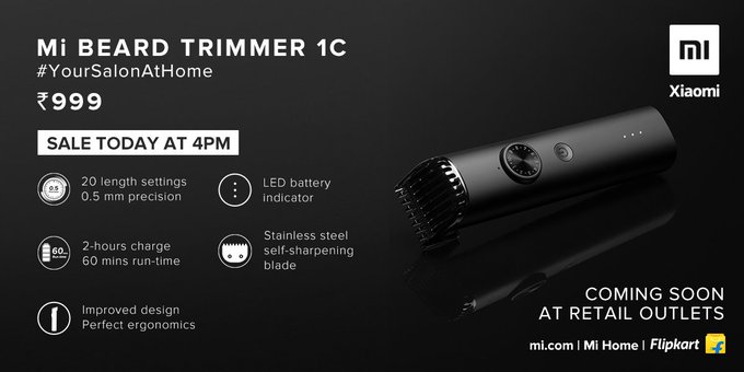 Xiaomi’s launches Mi Beard Trimmer 1C at Rs.999