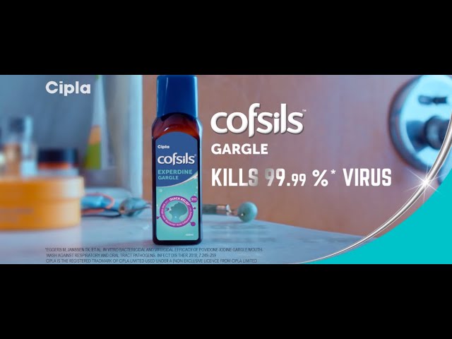Cofsils gargle for good health campaign claims to kill 99.9% germs