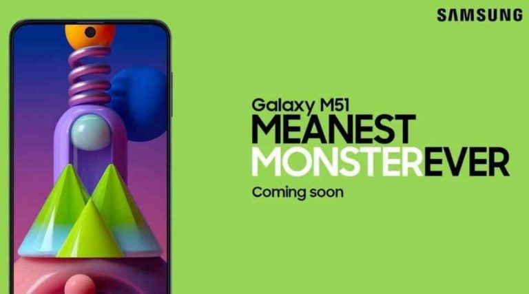 Samsung announces “meanest monster” Galaxy m51 with  massive 7000mah battery