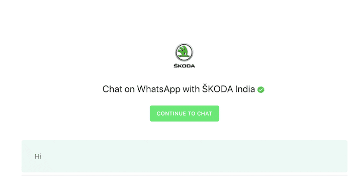 SKODA introduces its Whatsapp bot for customers
