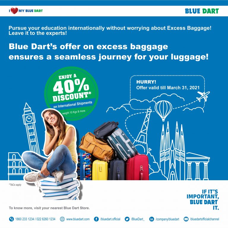 Blue Dart – One Stop Solution for Students’ Excess Baggage Needs!