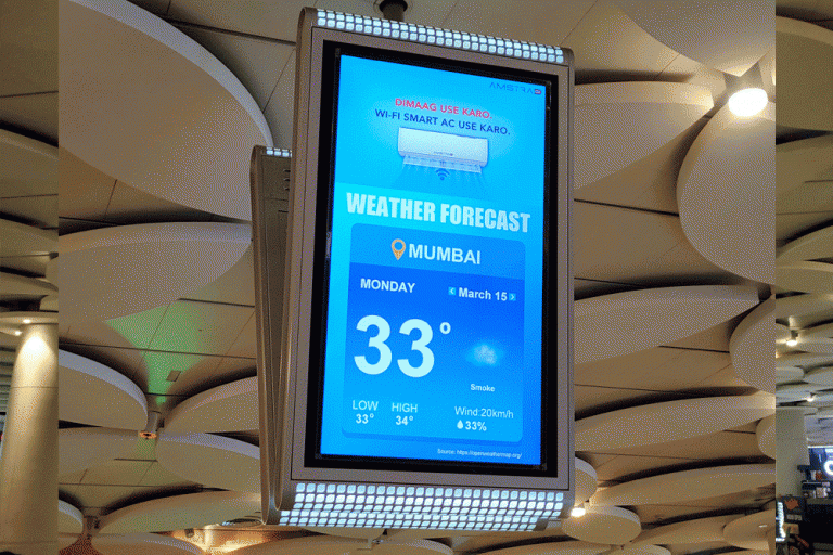 Amstrad Partners With Times OOH To Showcase Real-Time Weather Updates At Mumbai Airport’s T2 Terminal
