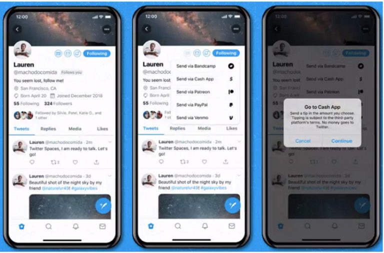 Twitter launches Virtual Tip Jar & Ticketed Spaces