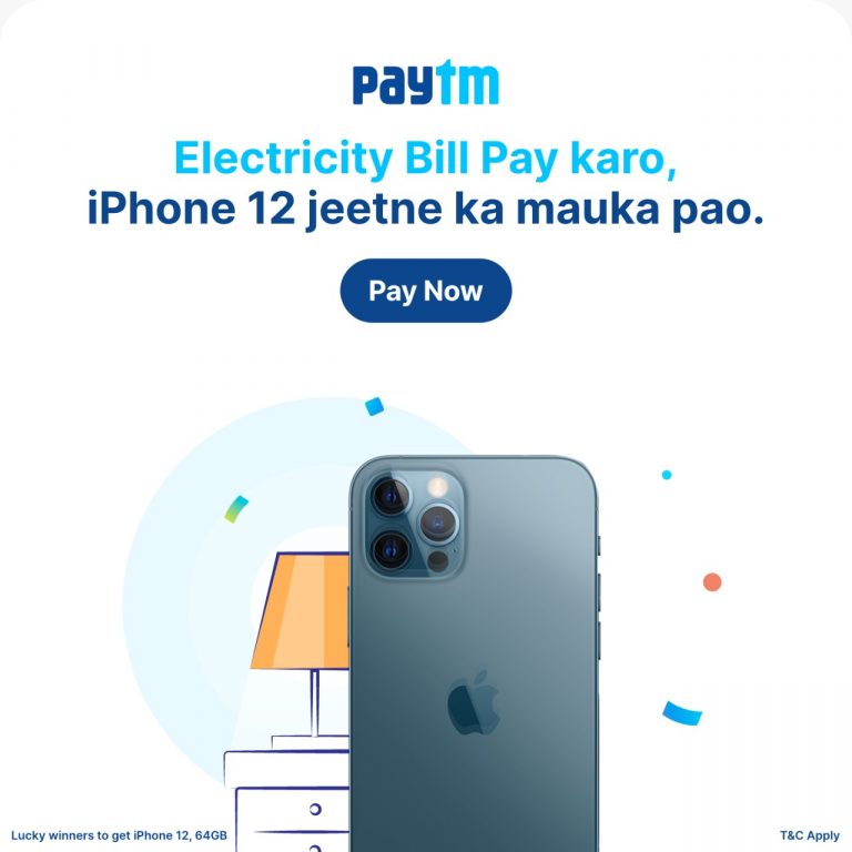 Paytm launches “iPhone Bonanza”, pay electricity bill on the app & get a chance to win an iPhone 12