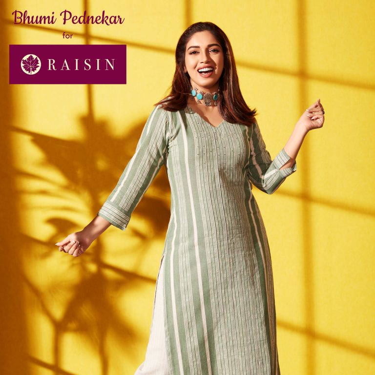 Raisin, India’s fastest growing contemporary fusion fashion brand celebrates their 3 years of association with Bhumi Pednekar
