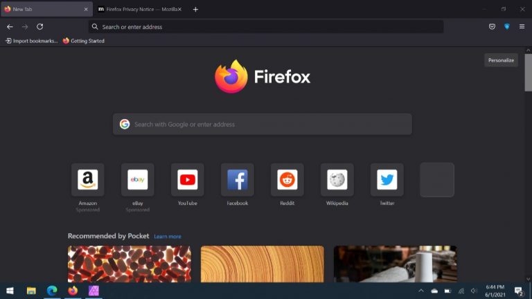 Mozilla Firefox in the new style introduces large floating tabs