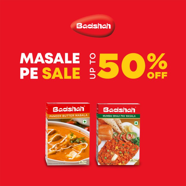 The emperor of spices Badshah Masala offers an online sale of upto 50% off on its exclusive range of exotic spices