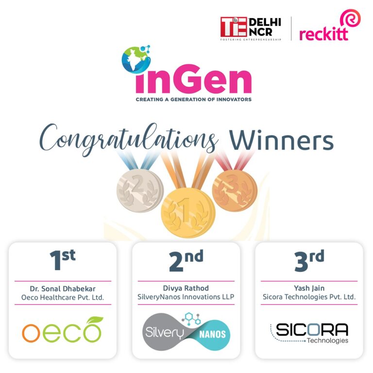Reckitt & TiE Delhi-NCR announce the 3 winners of Reckitt InGen Challenge
