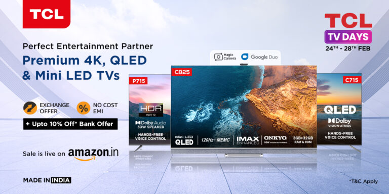 Enjoy the best offers on mini LED, QLED, 4K smart TVs during the TCL TV days on Amazon