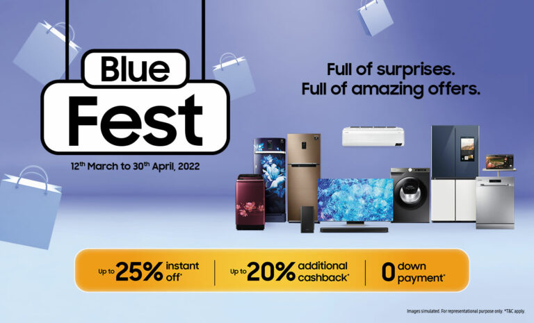 Upgrade Your Home with Samsung Consumer Durables During ‘Blue Fest’; Get up to 20% Cashback, Limited Period Special Offers & More