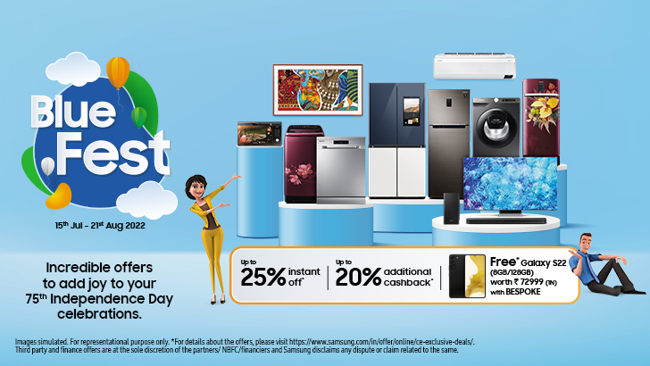 Make your home festival ready with Samsung Blue Fest 2.0 on consumer durables; avail attractive offers, cashbacks & more