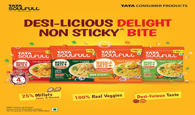 Tata Consumer Products introduces Tata Soulful Masala Oats+ and broadens its line of nutritious snacks.