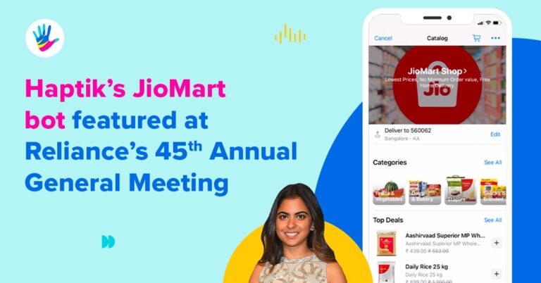 Haptik and Meta launch grocery shopping experience for JioMart users on WhatsApp