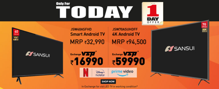 Vijay Sales announces 1 Day Offer; Unbeatable discount on 40 inch & 70 inch Sansui Smart Televisions