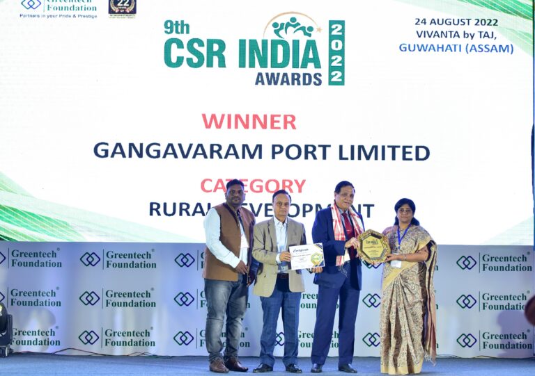 Gangavaram Port wins “Greentech CSR Award 2022”
