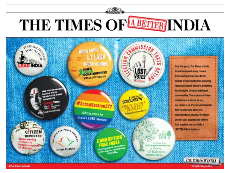 The Times of India launches an Exclusive DOOH Campaign for “The Times of a Better India”