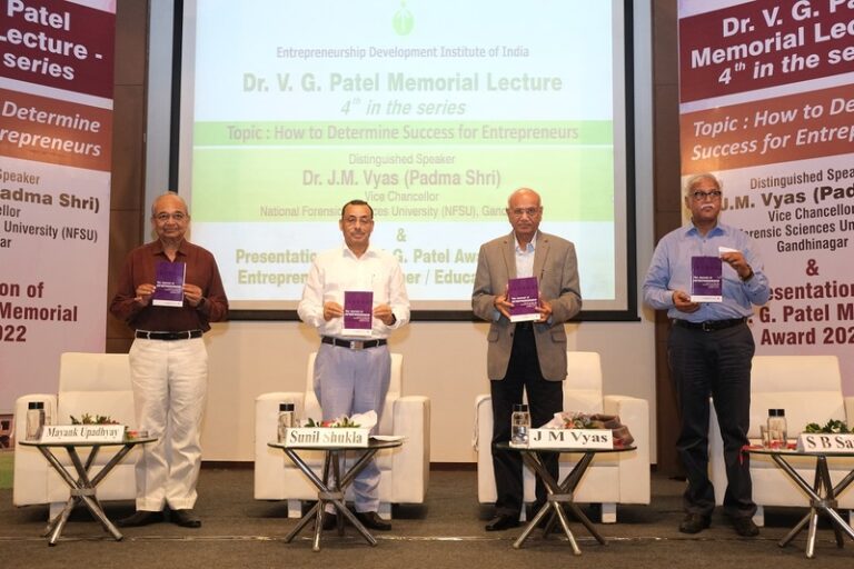 Dr. J.M. Vyas, Vice Chancellor, National Forensic Sciences University, Gandhinagar addresses EDII’s Dr. V.G. Patel Memorial Lecture- 4th in the series
