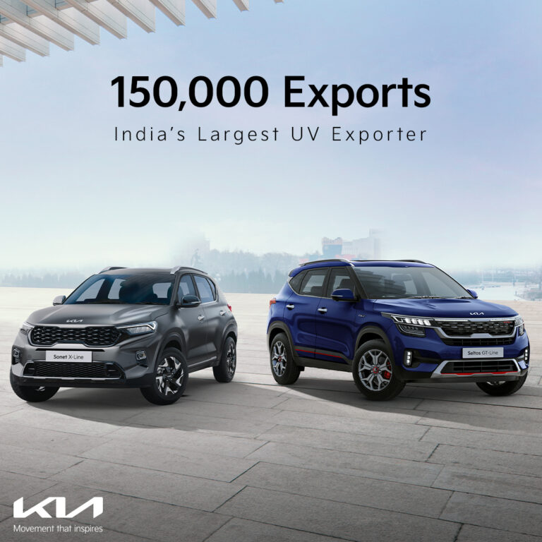 Kia India continues to be the largest exporter of UVs from the country; crosses 1.5 lakh export milestone in three years
