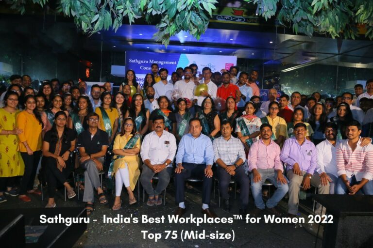 Sathguru Management Consultants Recognized among Top 75 India’s Best Workplaces for Women 2022 by Great Place to Work