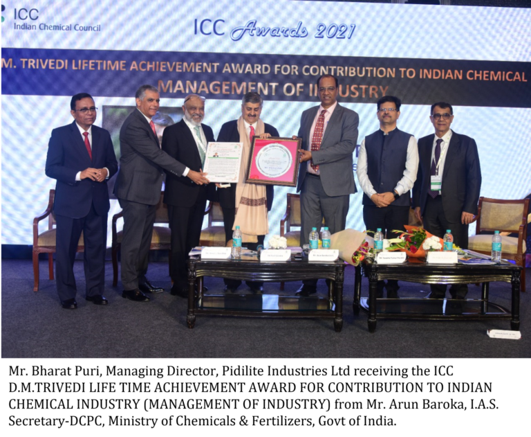 “ICC Award” for Exceptional Performance in Chemical Industry