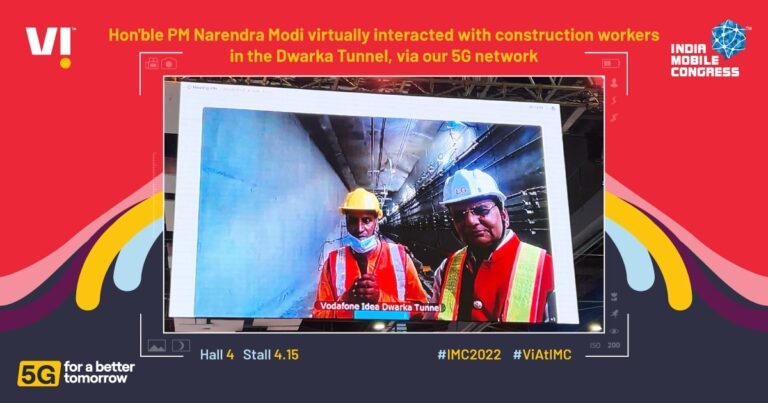 Hon’ble Prime Minister of India Shri Narendra Modi interacts with Construction Workers of Delhi Metro Tunnel on Vi 5G Digital Twin, designed for Worker Safety in India￼ 