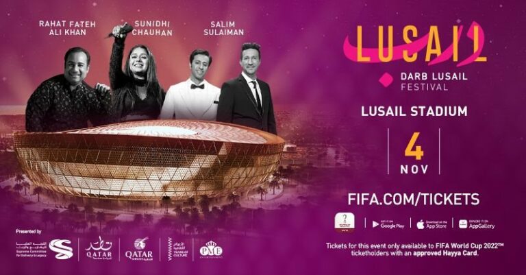 Lusail Stadium to host Bollywood Music Festival on 4 November Rahat Fateh Ali Khan, Sunidhi Chauhan and Salim-Sulaiman to perform