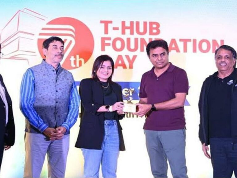 Devidutta Dash – Founder & CEO Lemme Be Honored with the Women Ahead -2022 Award by the IT Minister KT Rama Rao at the 7th T-Hub Foundation Day