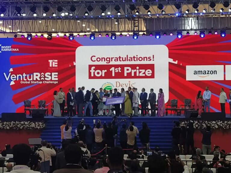 Devic Earth wins the VentuRise Global Startup Challenge Award at the Global Investors Meet 2022 hosted by Invest Karnataka!