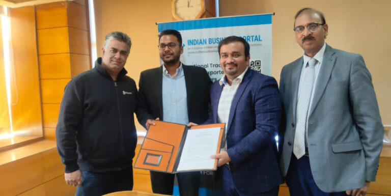 (L-R) Akshay Ghulati (Co-founder - Strategy & Global Expansion), Saahil Goel (Co-founder & CEO Shiprocket), Pratik Ashok Navale (Head ITP & IBP) and Dr Ajay Sahai (Director General and CEO, FIEO)