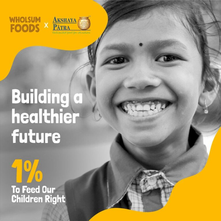 Wholsum Foods Partners With Akshaya Patra Foundation To Take Millets To Children Across The Country 