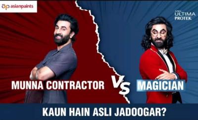Ranbir Kapoor plays a double role in a quirky new ad for Asian Paints Apex Ultima Protex