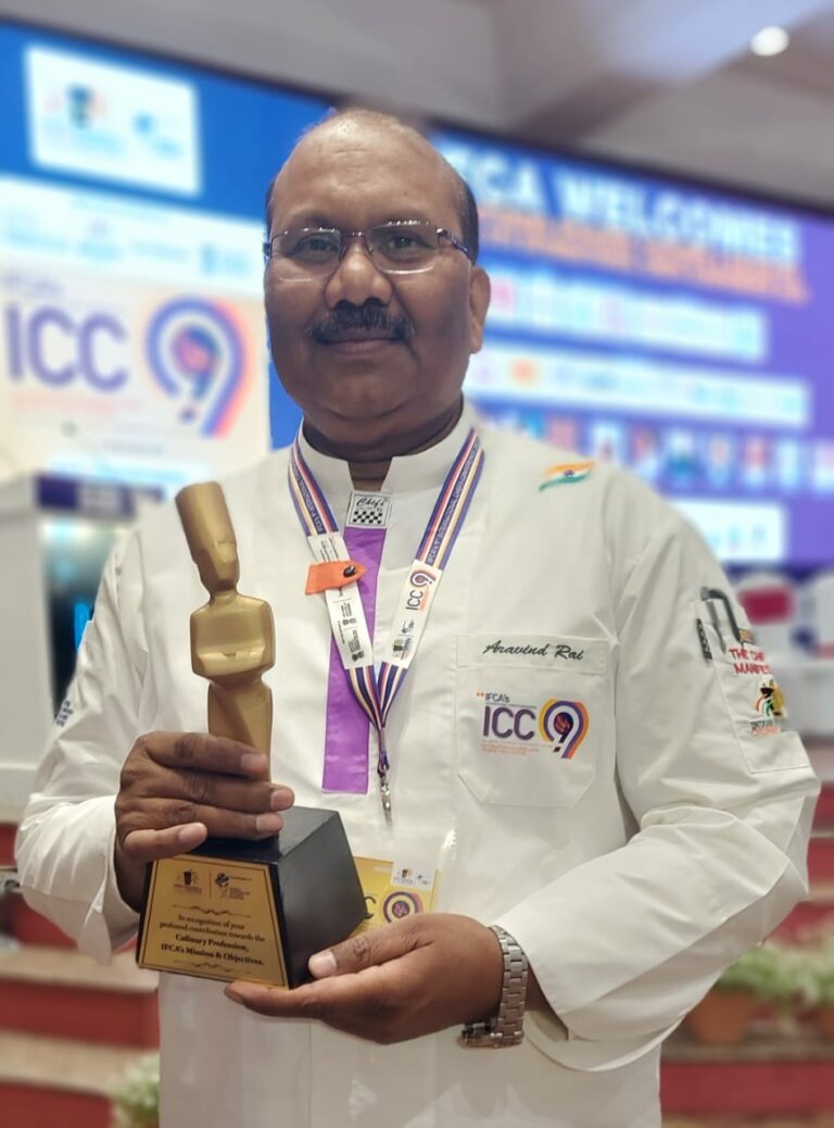 Renowned Chef Arvind Rai from The Ashok, New Delhi, bags the ‘Exceptional Achievement Award’ at the International Chefs Conference