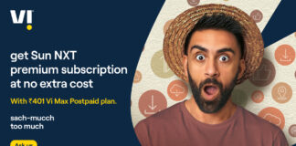 Vi introduces new postpaid Rs 401 plan with one year of Sun NXT premium HD subscription