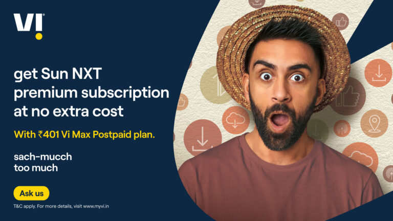 Vi introduces new postpaid Rs 401 plan with one year of Sun NXT premium HD subscription