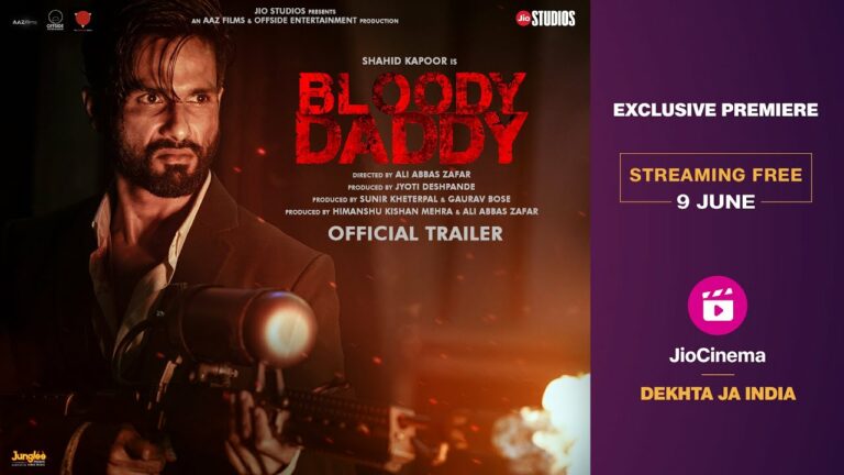 JioCinema’s first Direct to OTT Film, Bloody Daddy, starring superstar Shahid Kapoor to stream free on 9th June