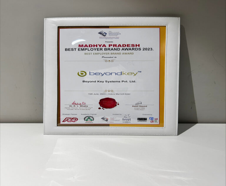 Beyond Key Achieves Acclaimed Certification as Madhya Pradesh's Best Employer Brand Award for 2023 at World HRD Congress