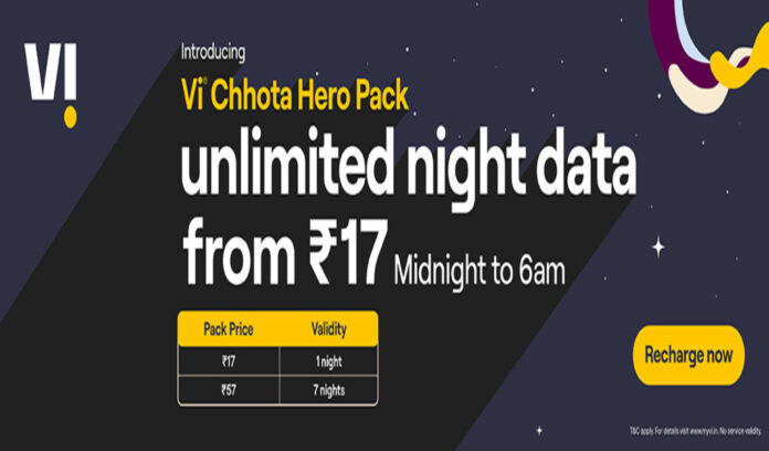 Unlimited Night Data Packs - ‘Vi Chhota Hero’