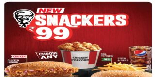 KFC Snacker range at INR 99
