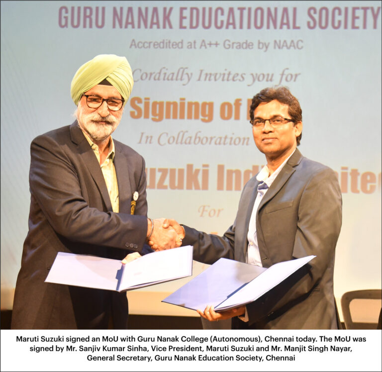 Maruti Suzuki partners with Guru Nanak College (Autonomous)
