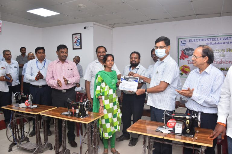 Electrosteel Castings Ltd - trains and distributes sewing machines to women