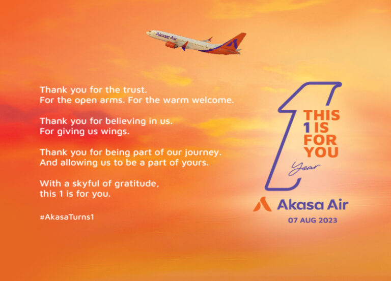 Akasa Air completes one year of commercial operations