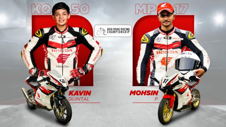 Idemitsu Honda India Talent Cup Riders - Kavin Quintal (L) and Mohsin P for ARRC Round 4