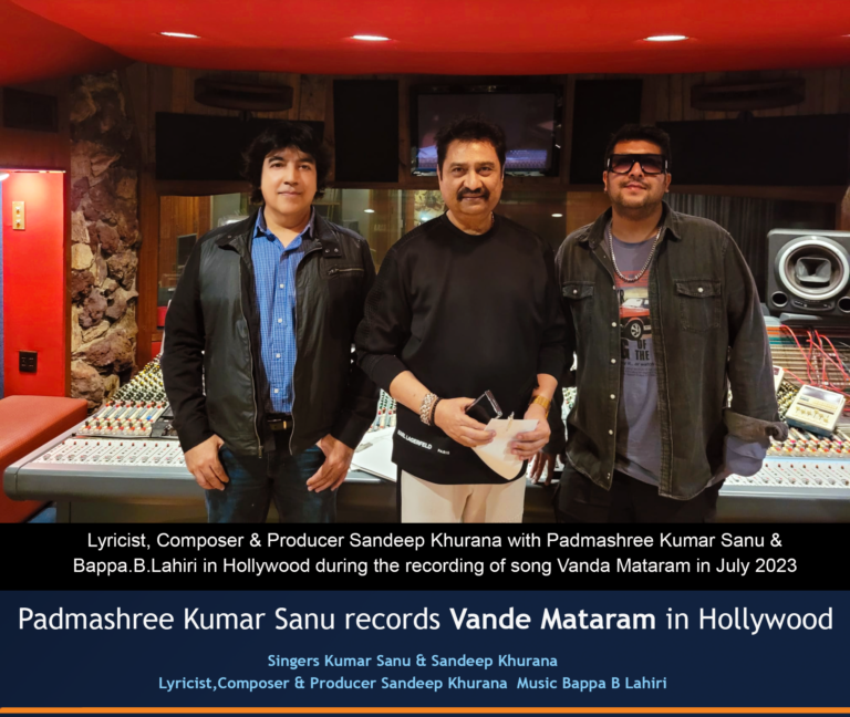 Padmashree Kumar Sanu records Vande Mataram in Hollywood