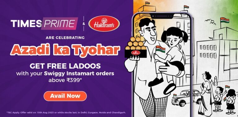Times Prime and Haldiram’s Collaborate to Deliver over 4,000 kgs of Ladoos to celebrate Azaadi Ka Tyohar with Swiggy Instamart