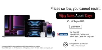 Vijay Sales announces Apple Days Sale starting August 4