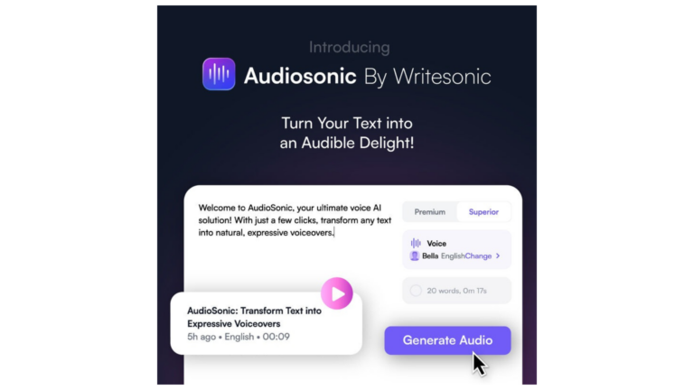 Writesonic Introduces Audiosonic: The Future of AI Voice Generation