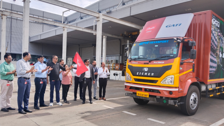 Flag off to Green Fleet Vehicle Danfoss Oragadam campus by Muralidar V S, Head of Global Services, Asia Pacific- Danfoss, V Rajesh Gowrinath as Sr VP – Customer Experience